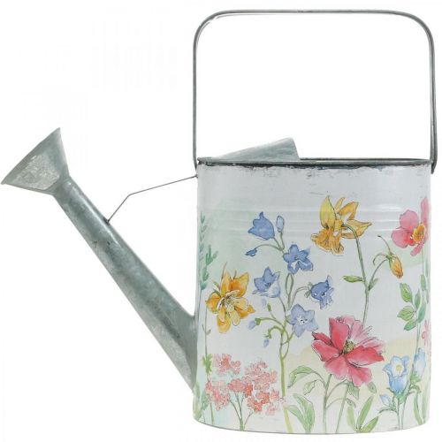 Floristik24 Regadera decorativa de metal, jarra de metal flores vintage L35cm H31cm