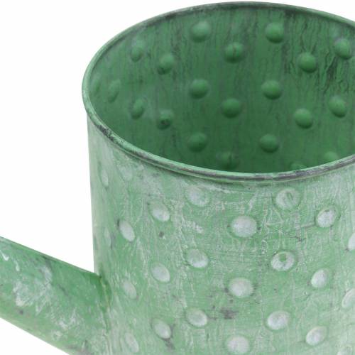 Floristik24 Regadera decorativa metal verde Ø12cm H13cm