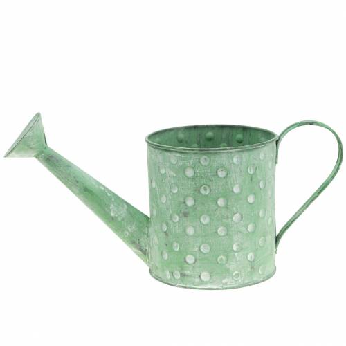 Floristik24 Regadera decorativa metal verde Ø12cm H13cm