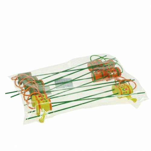 Artículo Regadera con tapón de flores madera verde, amarillo, naranja surtido 7,5 cm x 5,9 cm H30,5 cm 12 piezas