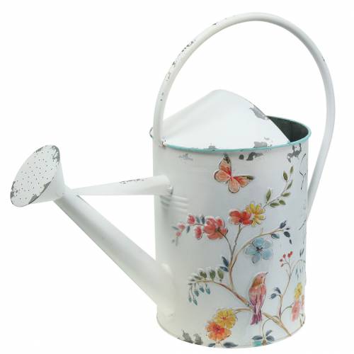 Floristik24 Regadera decorativa con estampado de flores y dicho metal Ø21.5cm H43cm