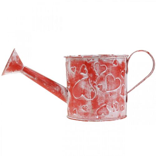Floristik24 Patrón corazón regadera, Día de la Madre, lata de metal, Día de San Valentín Ø10.5cm