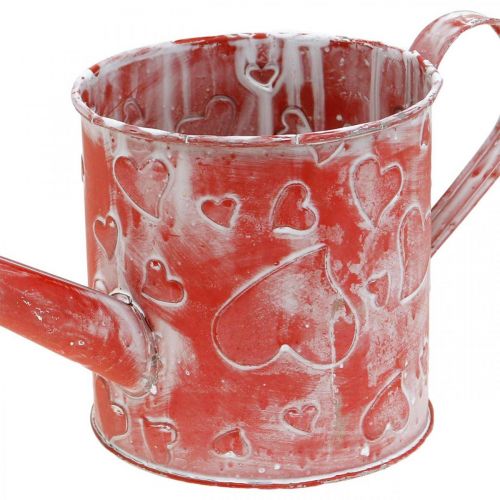 Floristik24 Patrón corazón regadera, Día de la Madre, lata de metal, Día de San Valentín Ø10.5cm