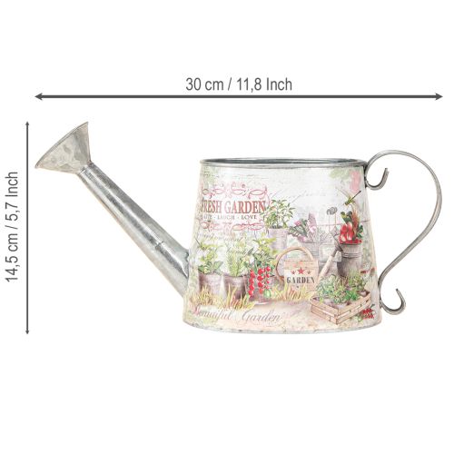 Artículo Regadera decorativa de metal plateado Fresh Garden 30x11x14,5cm