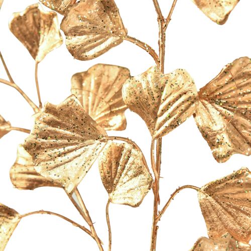 Artículo Rama de gingko planta artificial decorativa bronce brillo 84cm