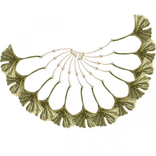 Artículo Colgante de hoja de Ginkgo, decoración de Adviento, decoración de metal para otoño Dorado L12cm 12 piezas
