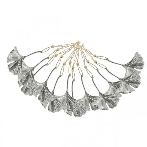 Floristik24 Colgante decorativo hoja de ginkgo, decoración de metal, Adviento, decoración de otoño plata L12cm 12pcs