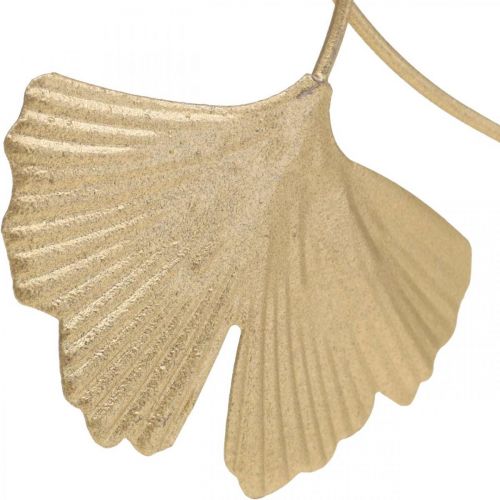 Floristik24 Tapón decorativo dorado con decoración de metal hoja de ginkgo 14cm 12 piezas
