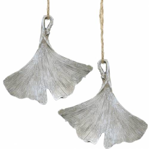 Floristik24 Decoración de tumba Hoja de Ginkgo para colgar 10cm 3pcs