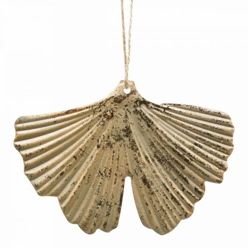 Artículo Ginkgo Leaf Colgante Ginkgo Vintage Deco Metal 15×11cm 4pcs