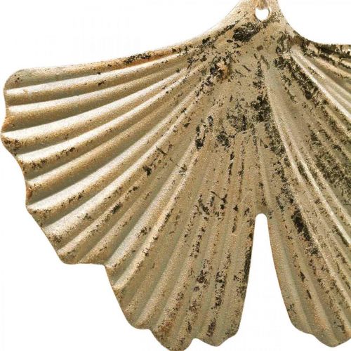 Floristik24 Colgante hoja de Ginkgo Ginkgo vintage metal decorativo 15×11cm 4 piezas