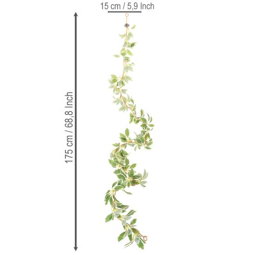 Guirnalda artificial con hojas variadas, 175 cm | Floristik24.es