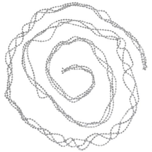 Floristik24 Guirnalda de navidad con perlas plata 275cm