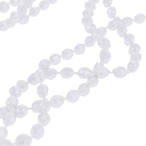 Floristik24 Guirnalda de perlas para árbol de Navidad Blanco 275cm