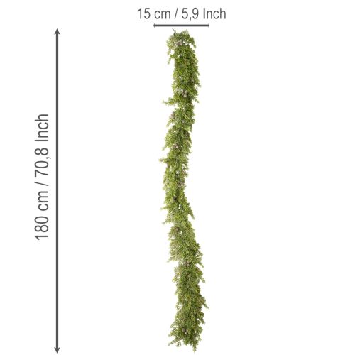 Guirnalda artificial de ciprés con piñas, 180 cm, para mesa y puerta. | Floristik24.es