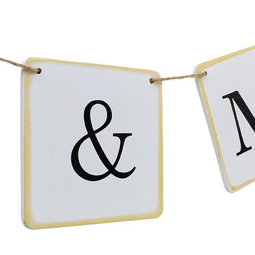 Floristik24 Guirnalda "Mr & Mrs" 85cm Blanco 1pc
