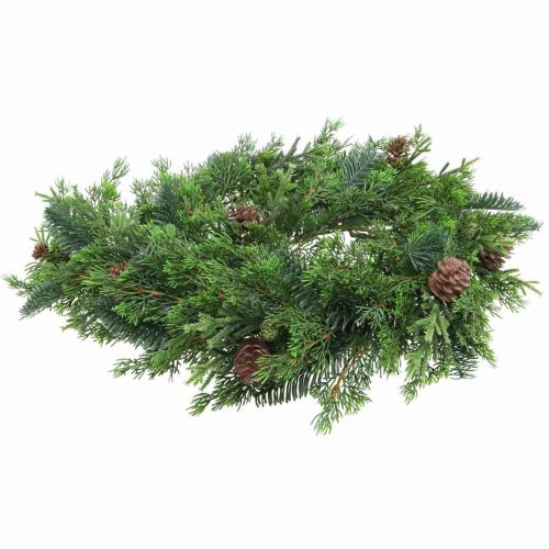 Floristik24 Guirnalda navideña guirnalda decorativa con conos verde 182cm