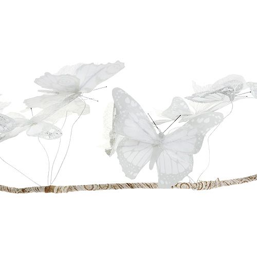 Floristik24 Guirnalda con mariposas blancas 154cm