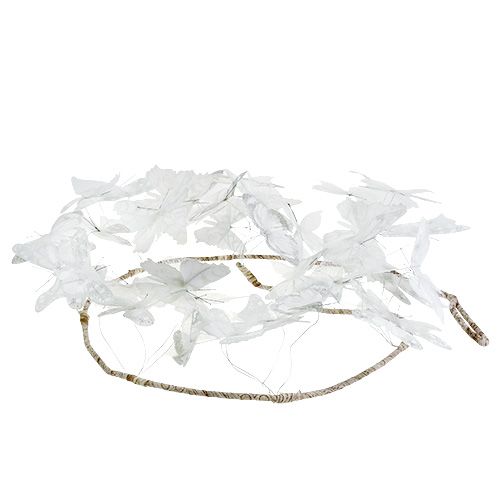 Floristik24 Guirnalda con mariposas blancas 154cm