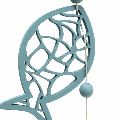Floristik24 Guirnalda decorativa peces marinos y perlas azul blanco 120cm