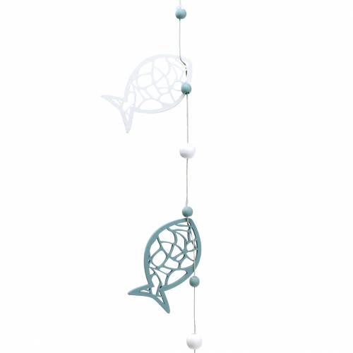 Floristik24 Guirnalda decorativa peces marinos y perlas azul blanco 120cm