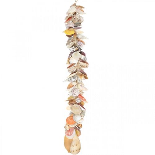 Percha decorativa con conchas, guirnalda marítima, conchas y caracoles 85cm