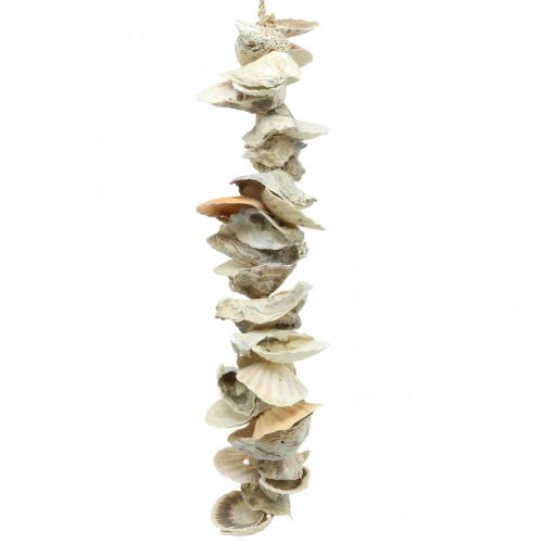 Guirnalda de conchas, decoración de verano marítimo, cadena de conchas naturales colores naturales L35cm