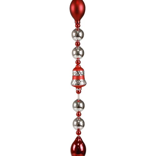Floristik24 Guirnalda Navidad decoración de cristal rojo plata decoración de ventana 200cm