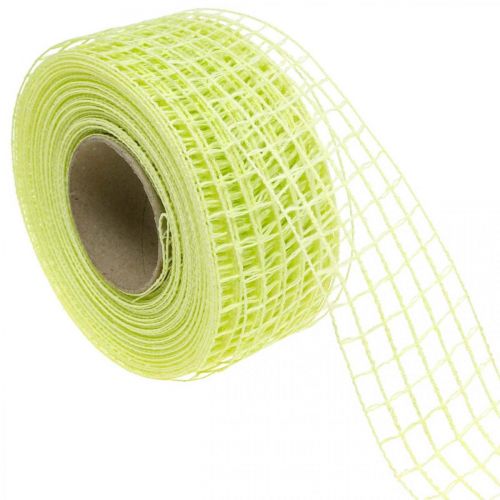 Floristik24 Cinta decorativa de celosía cinta adhesiva artesanal amarillo lima 4,5 cm x 10 m