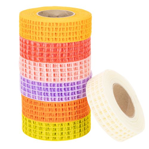 Cinta decorativa de malla, colores surtidos, 3 cm x 10 m, 7 piezas