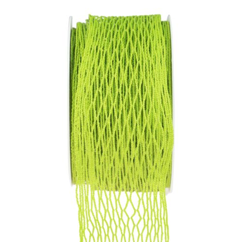 Cinta de malla, cinta de rejilla, cinta decorativa, verde, reforzada con alambre, 50 mm, 10 m
