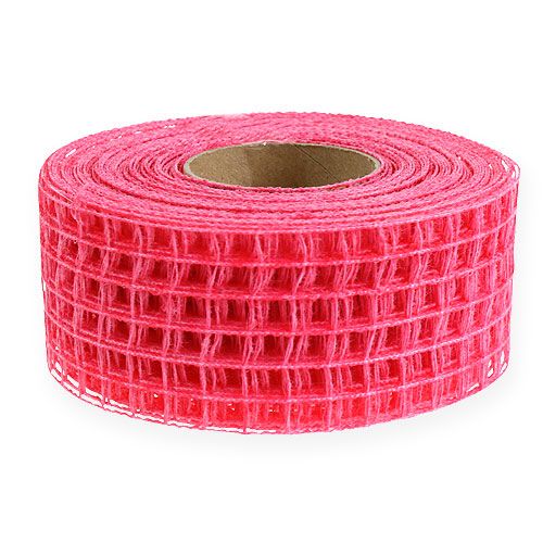 Floristik24 Cinta de malla 4,5cm x 10m rosa