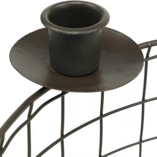 Artículo Cesta de alambre cesta decorativa de metal portavelas marrón Ø31,5cm