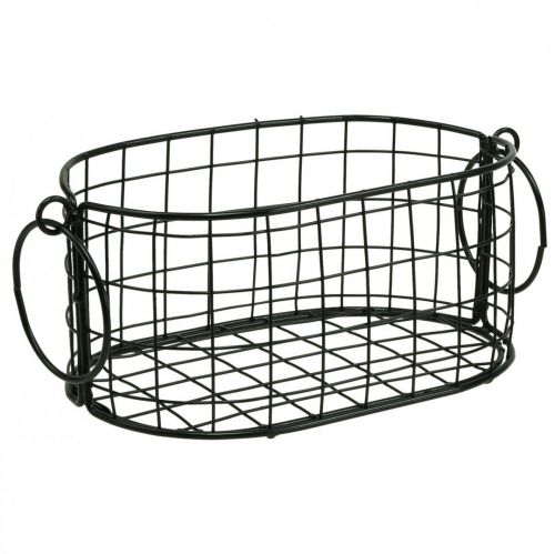 Artículo Cesta de alambre con asas metal negro 17-32cm juego de 4