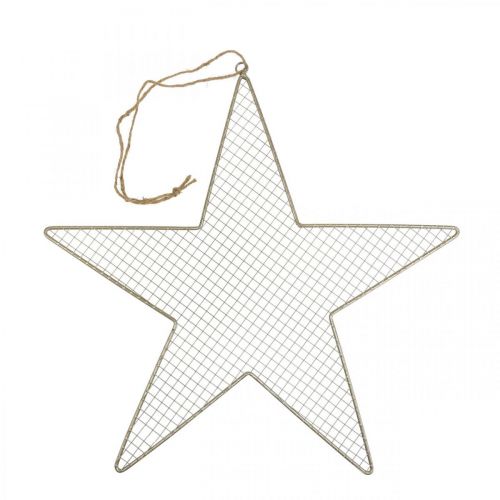 Floristik24 Estrella de metal decoración de malla estrella decoración de metal oro Ø47cm