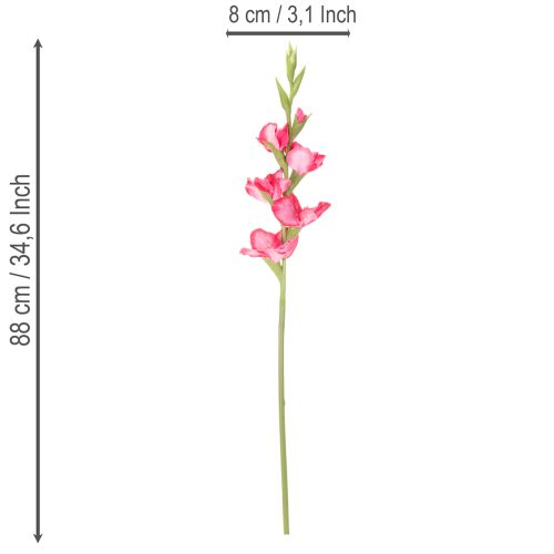 Gladiolosa artificial con flores decorativas, 88 cm | Floristik24.es