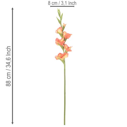 Gladiolo artificial con muchas flores para un ramo, 88 cm | Floristik24.es