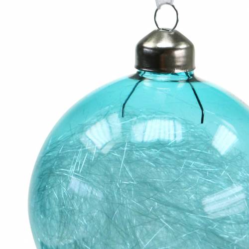 Floristik24 Bola navideña cristal azul, blanco Ø8cm surtido 12ud