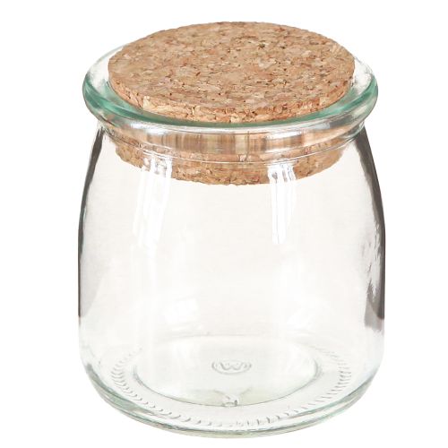 Artículo Decoración de Cristal con Corcho Vintage Transparente Natural Ø7cm H8cm 6 uds