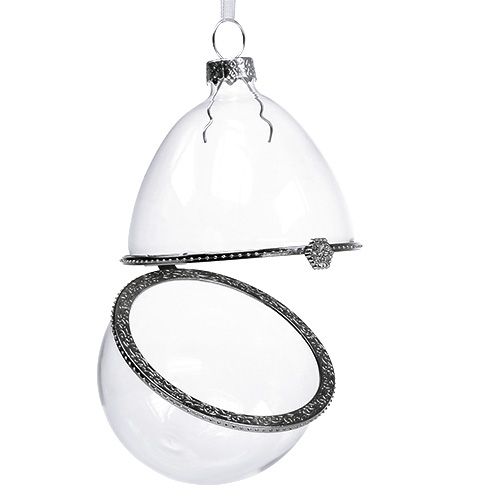 Floristik24 Huevo de vidrio para relleno 10,5cm 1p