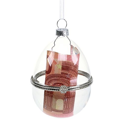 Floristik24 Huevo de vidrio para relleno 10,5cm 1p