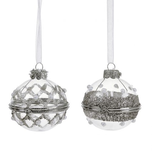 Floristik24 Bola navideña de cristal para abrir Ø6cm 2pcs