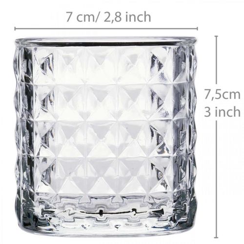 Floristik24 Mezcla de patrón de linterna de vidrio, decoración de velas, recipiente de vidrio decorativo, decoración de mesa 3 piezas en un conjunto