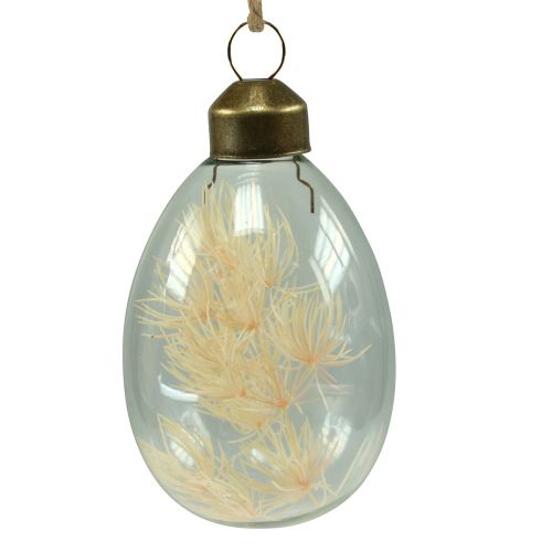 Floristik24 Huevos de Pascua de cristal para colgar huevos de flores secas 6cm 6uds