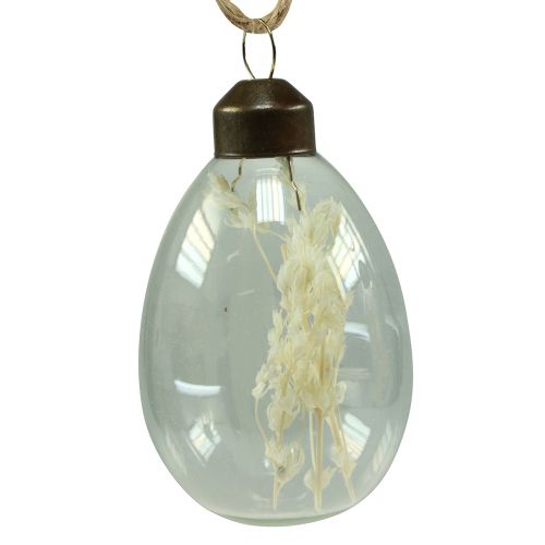 Floristik24 Huevos de Pascua de cristal para colgar huevos de flores secas 6cm 6uds