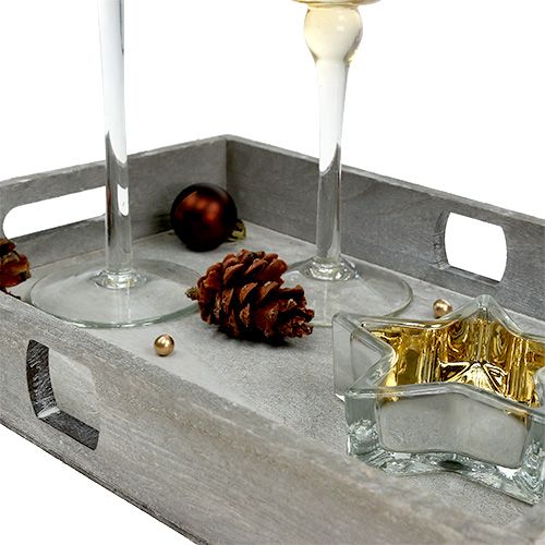 Floristik24 Bandeja decorativa con velas de cristal dorado