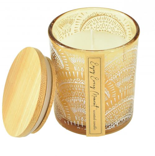 Artículo Velas perfumadas en vidrio tapa de madera de sándalo Al.8,5cm 3 piezas
