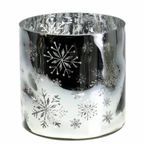 Decoración navideña Vela in vaso Vidrio Metalico Ø20cm H20cm