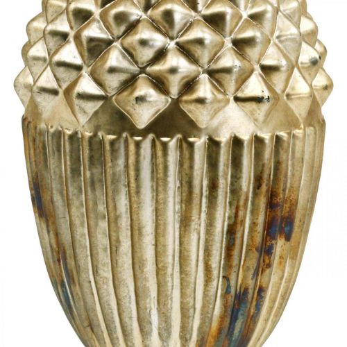Floristik24 Decoración de otoño, vidrio real bellota decorativo, Adviento, aspecto antiguo Ø12cm H21cm