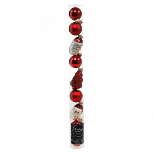 Artículo Mini figuras y bolas de decoración navideña surtido vidrio 3cm 9uds